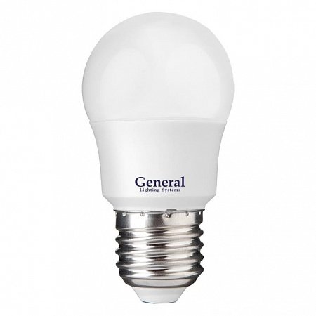 Лампа светодиодная General шар GLDEN-G45F-7-230-E27-6500
