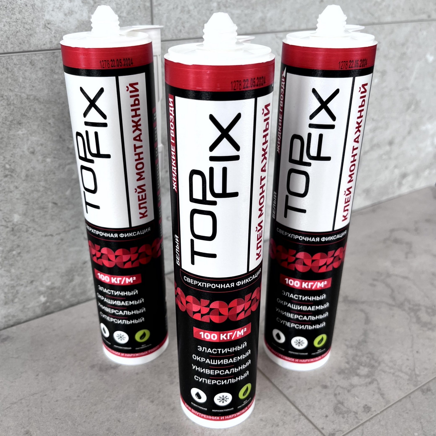 Клей TOP FIX 100 монтажный белый акриловый 290мл